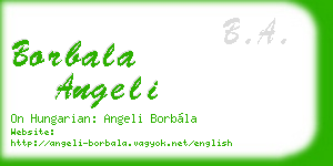 borbala angeli business card