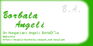 borbala angeli business card